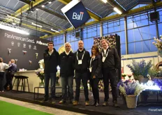 Alvaro Gomez, Alejandro Umaña, Camilo Cano, Carmen Marquez, and Joaquin de la Torre of Ball. At their booth they are presenting their newest products. 